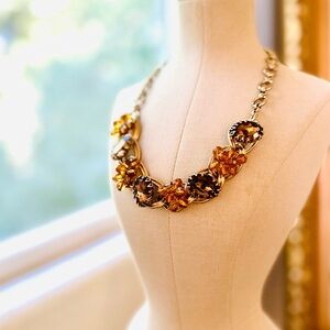 Vintage Topaz Crystal Statement Necklace